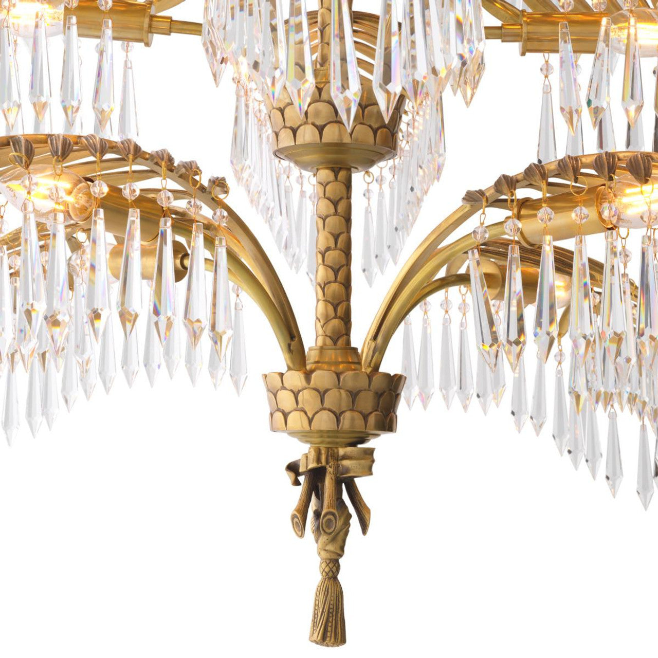 Antique Brass Crystal chandelier - Yara Verge for dining room view 2