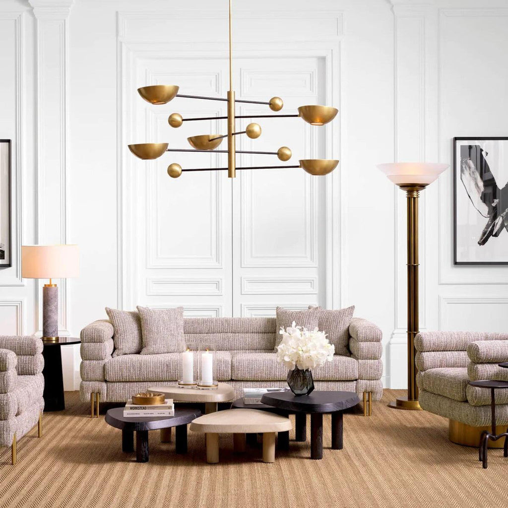 Antique Brass Glass chandelier - Dorian Verge for dining room view 2