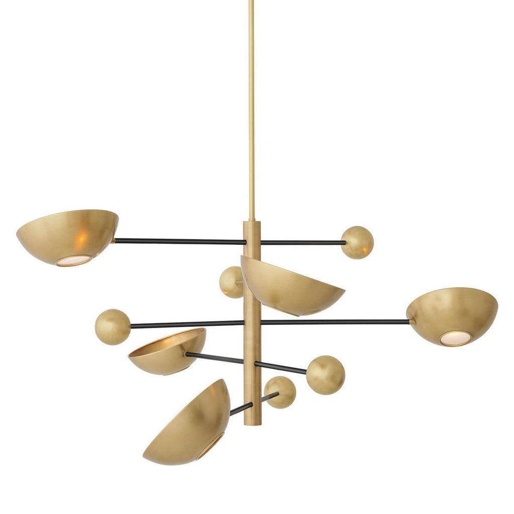 Antique Brass Glass chandelier - Dorian Verge for dining room view 3