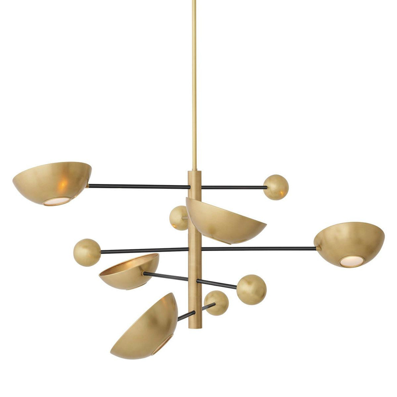 Antique Brass Glass chandelier - Dorian Verge for dining room view 3