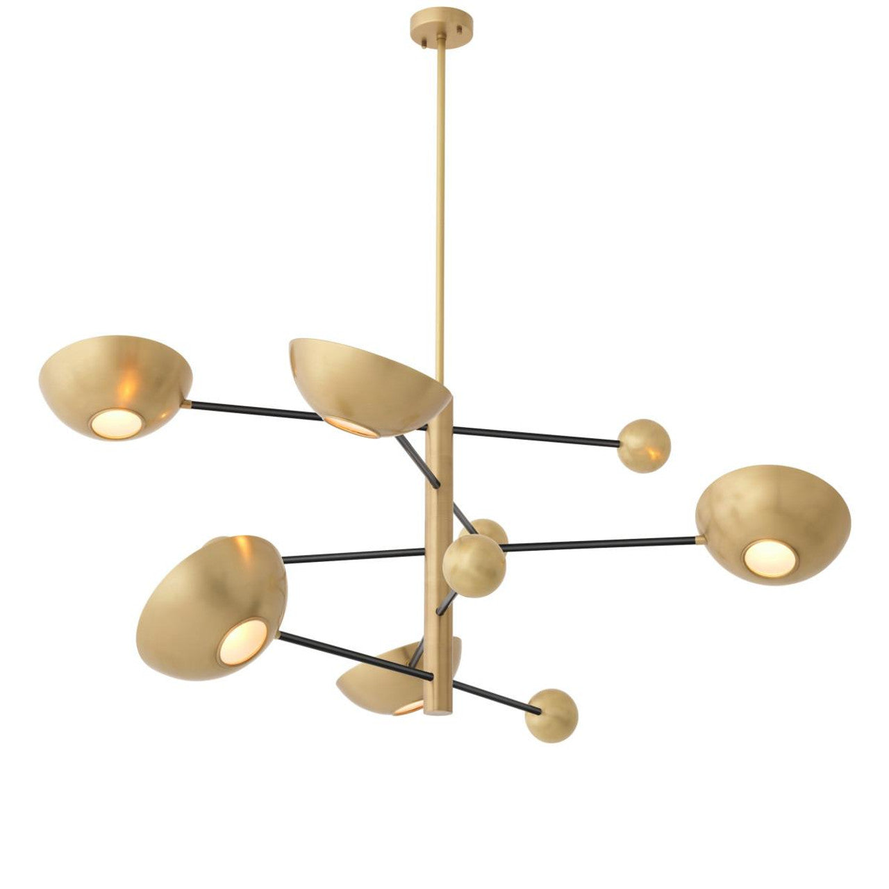 Antique Brass Glass chandelier - Dorian Verge for dining room view 1