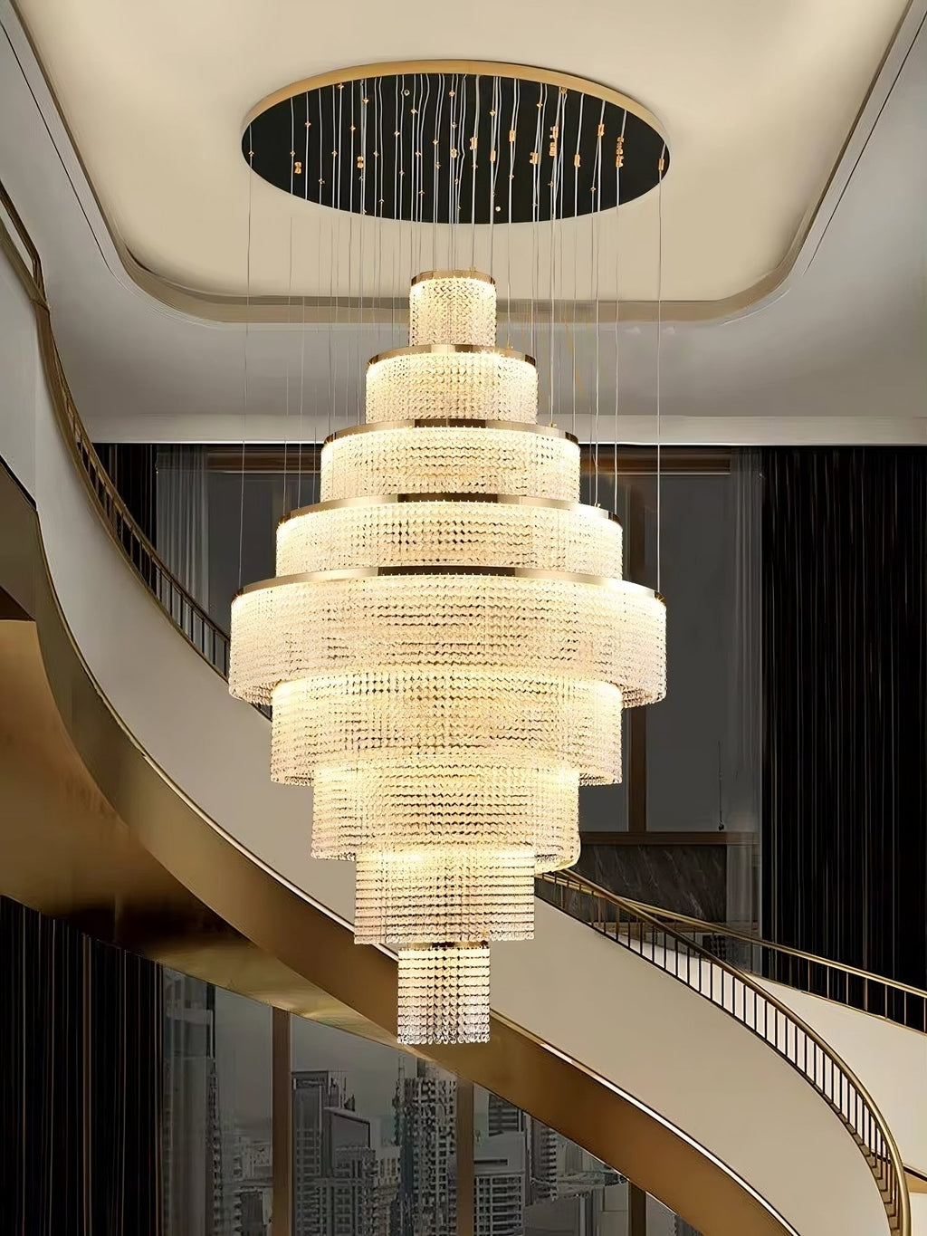 White Crystal chandelier - Opal Bay for dining room view 2