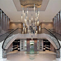Clear Crystal Linear chandelier - Nico Bay for dining room view 1