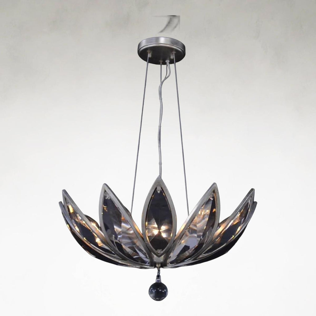 Clear Crystal Linear chandelier - Iris Ray for dining room view 1
