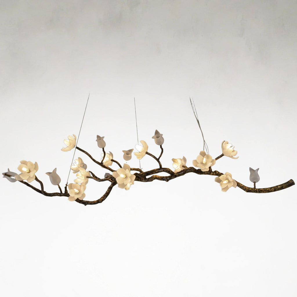 Bronze Acrylic chandelier - Yara Stone for dining room view 1