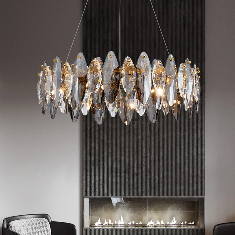 Gold Crystal chandelier - Pavia House for dining room view 5