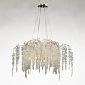 White Crystal Tiered chandelier - Kairo Stone for dining room view 1