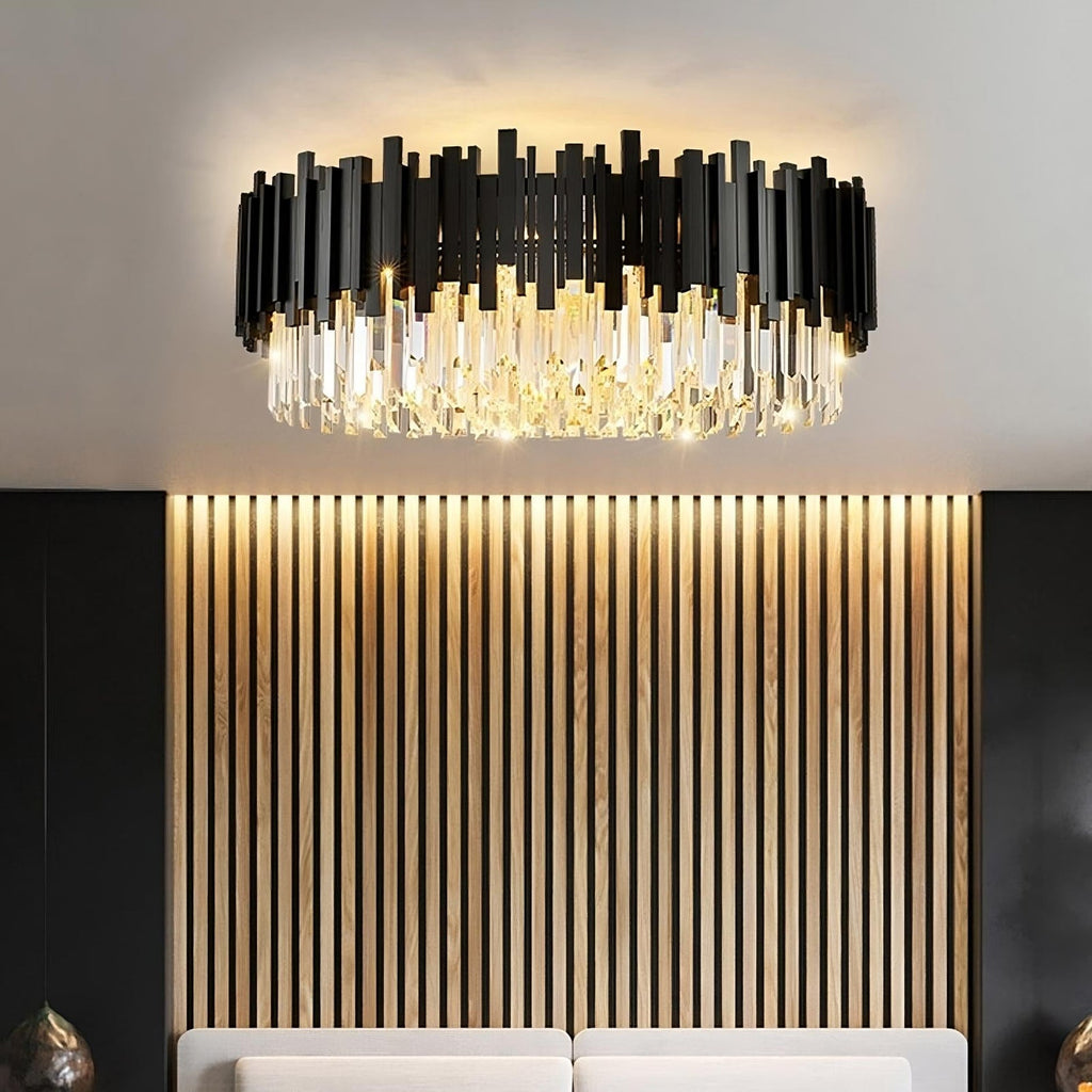 Black Crystal chandelier - Onda House for dining room view 1