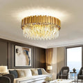Gold Crystal Round chandelier - Arden Arc for dining room view 1
