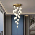 Brass Glass Linear chandelier - Galen Bay for dining room view 1
