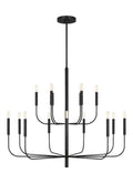 Polished Nickel Iron Tiered chandelier - Mira Harbor for dining room view 1