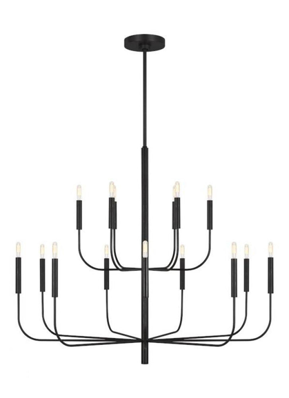 Polished Nickel Iron Tiered chandelier - Mira Harbor for dining room view 1
