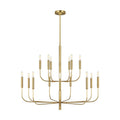 Polished Nickel Brass Tiered chandelier - Tova Gleam for dining room view 1