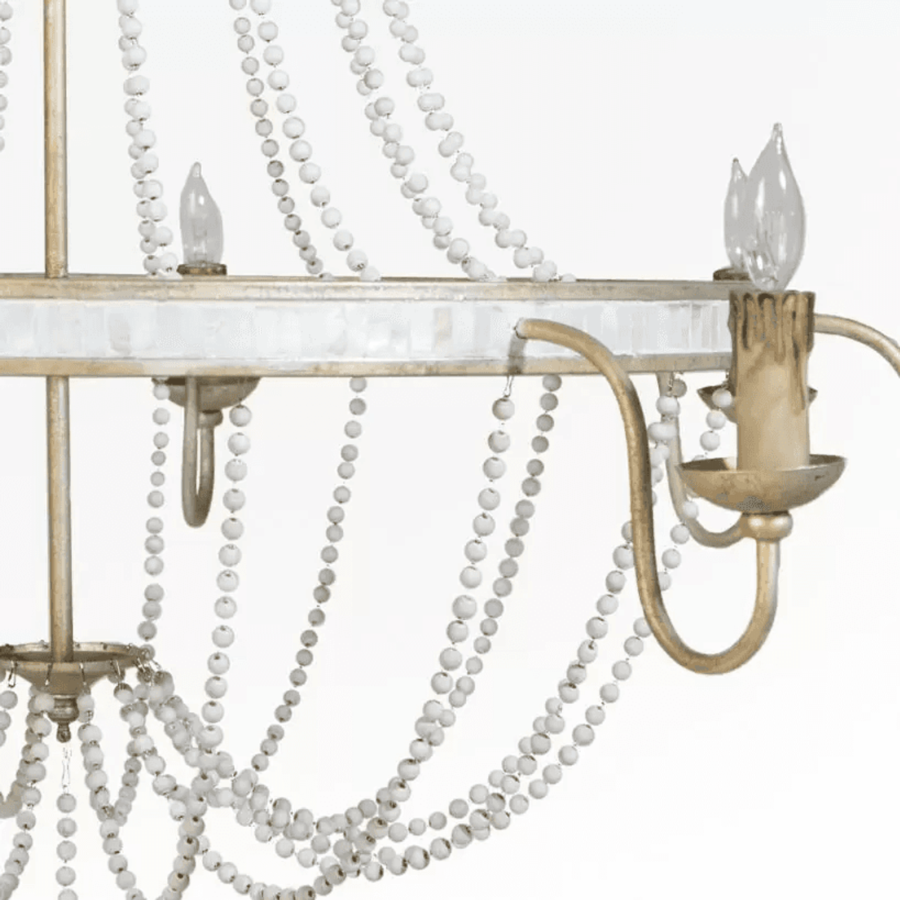 White Metal Candle chandelier - Marlow Trace for dining room view 5