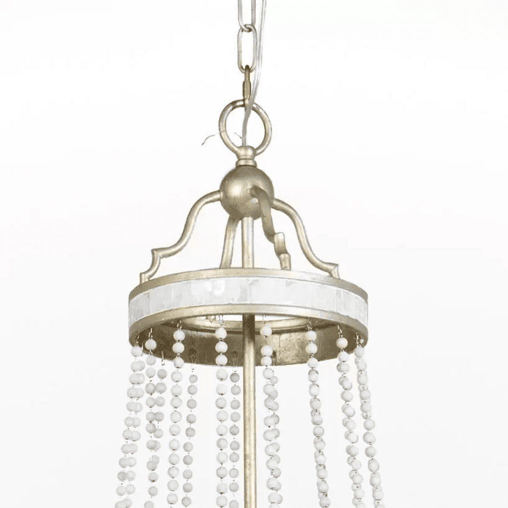 White Metal Candle chandelier - Marlow Trace for dining room view 8