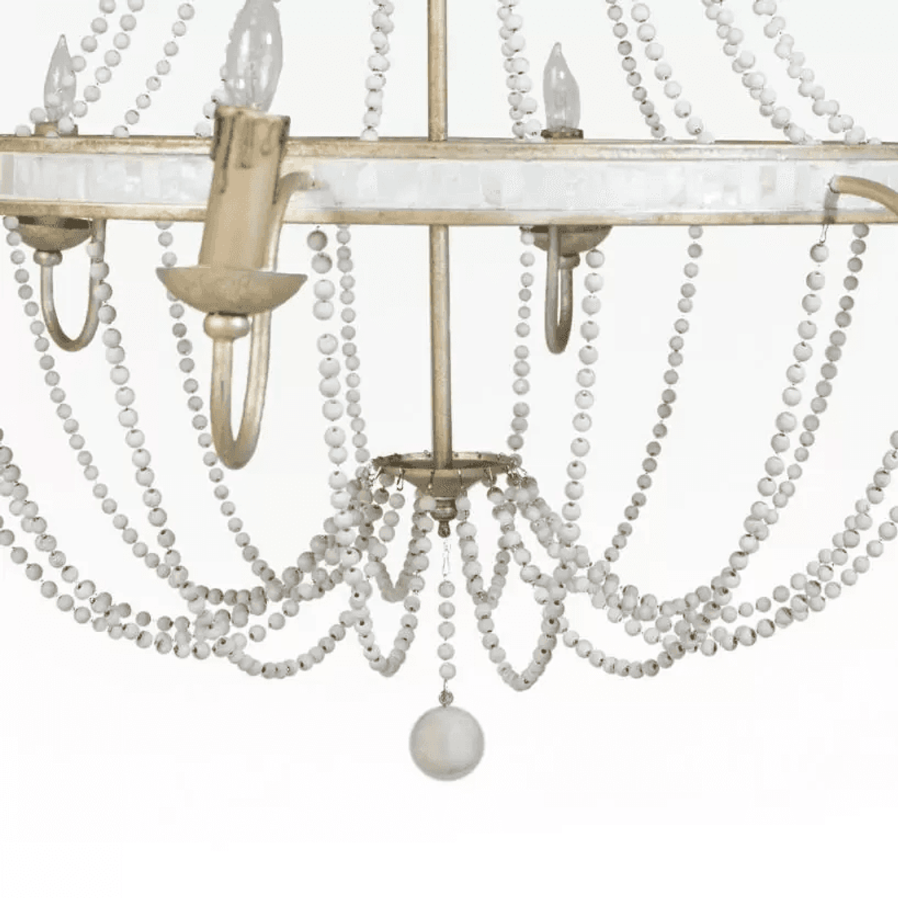 White Metal Candle chandelier - Marlow Trace for dining room view 4