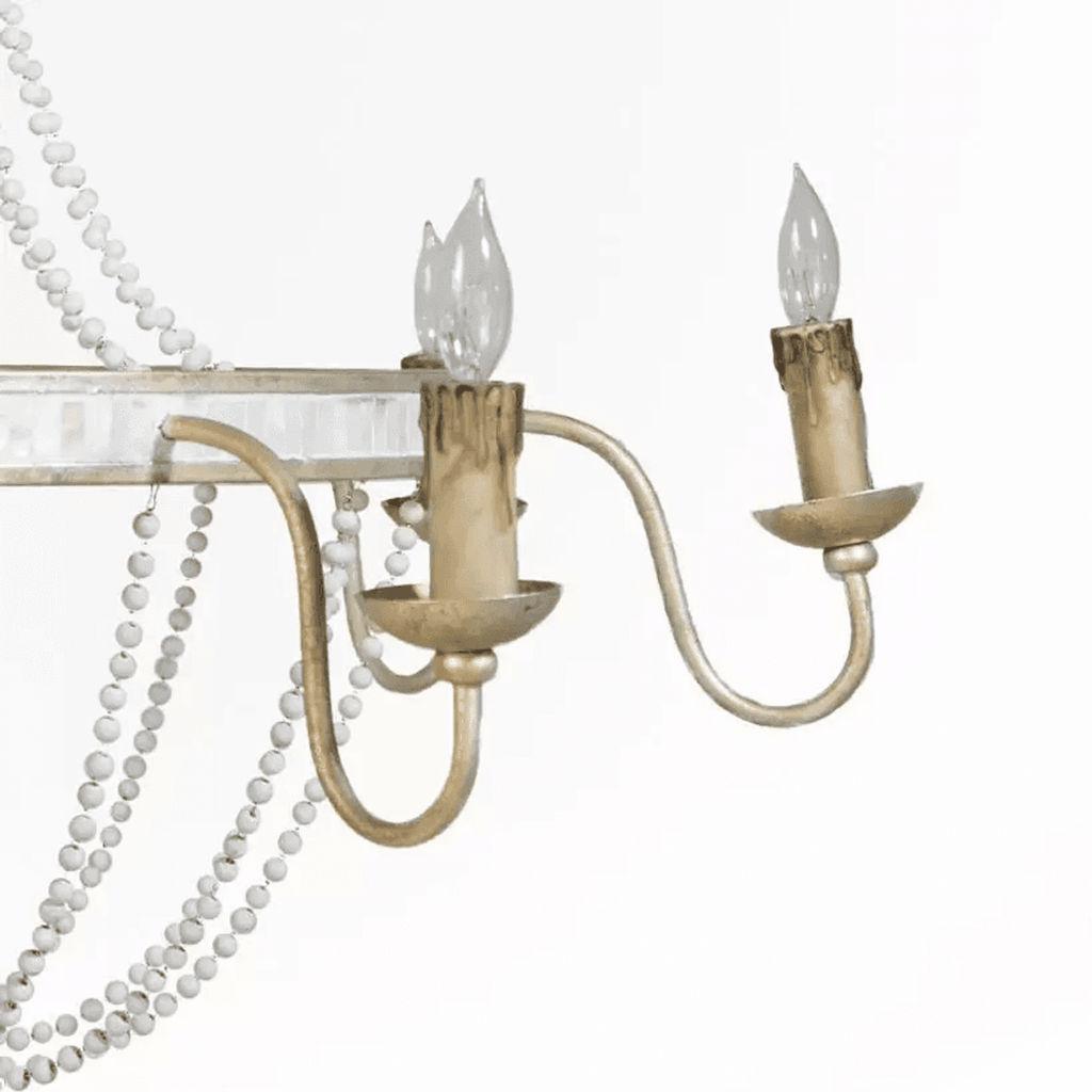 White Metal Candle chandelier - Marlow Trace for dining room view 6