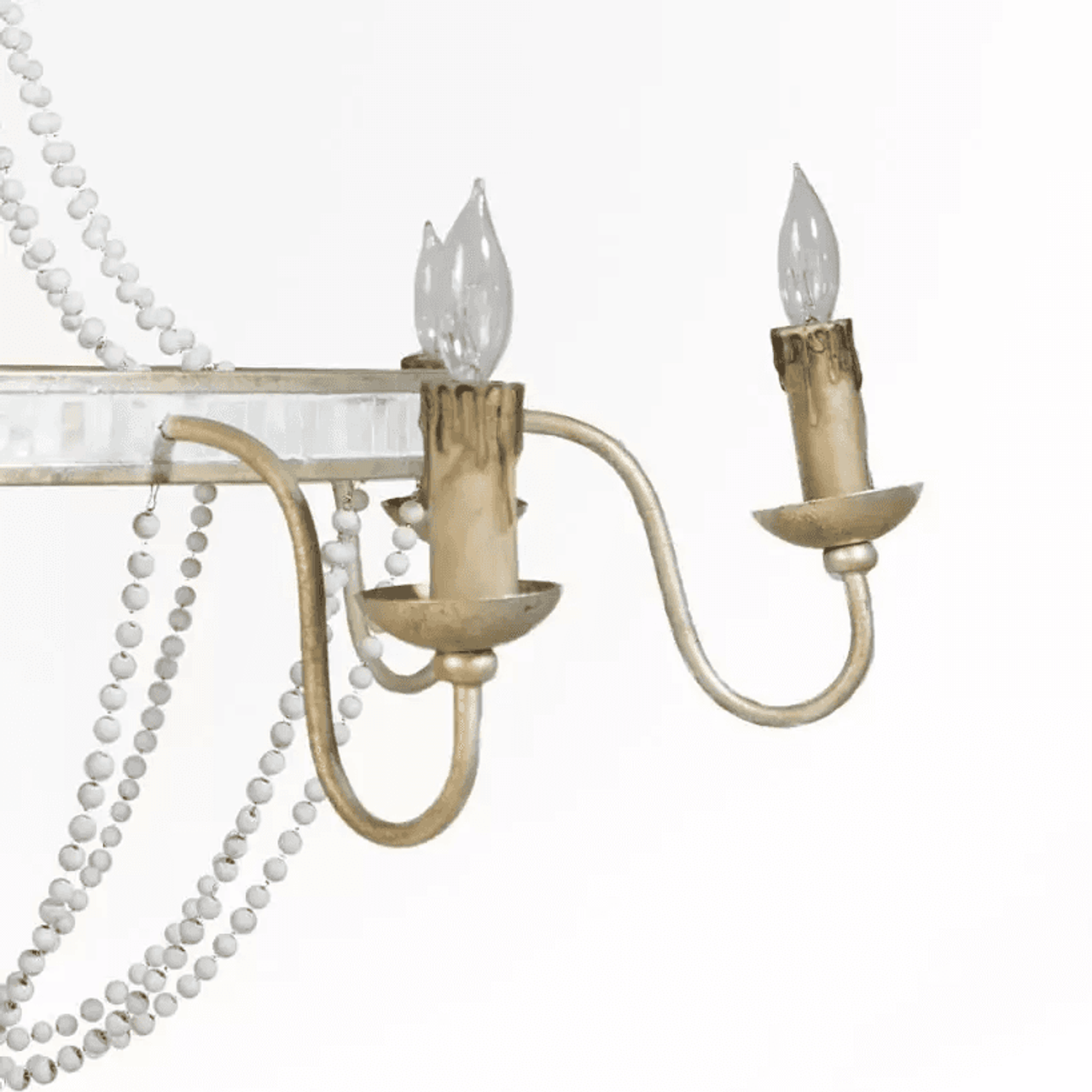 White Metal Candle chandelier - Marlow Trace for dining room view 6
