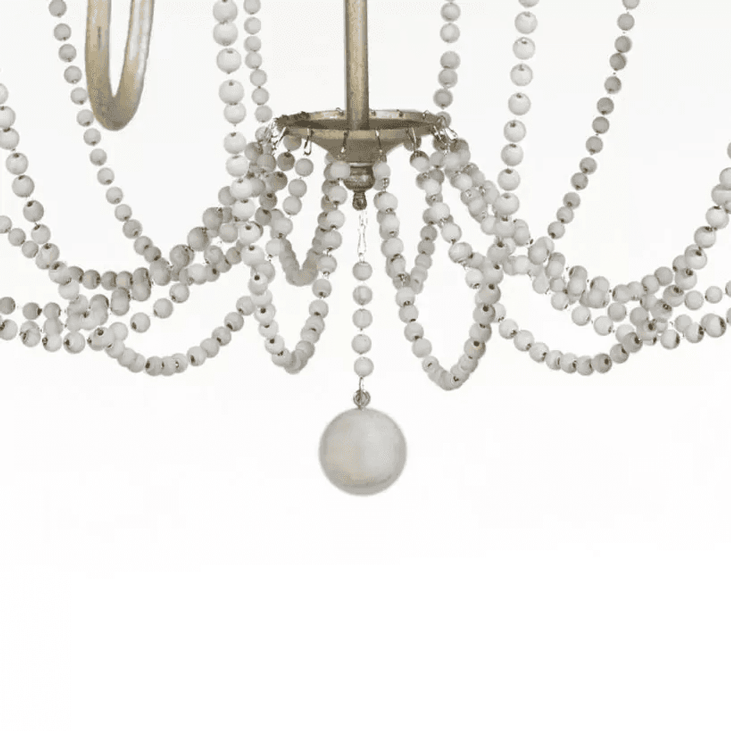 White Metal Candle chandelier - Marlow Trace for dining room view 9