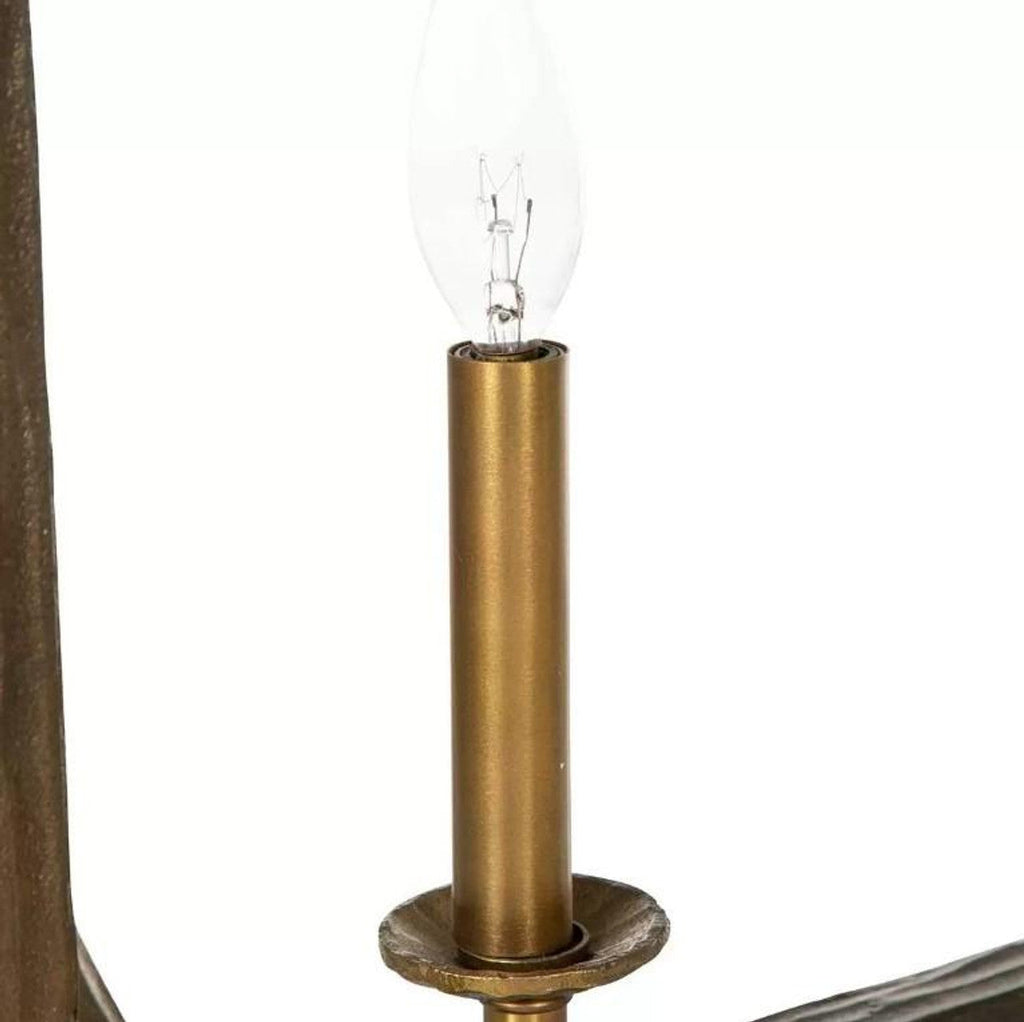 Brass Iron Linear chandelier - Riven Peak for dining room view 3