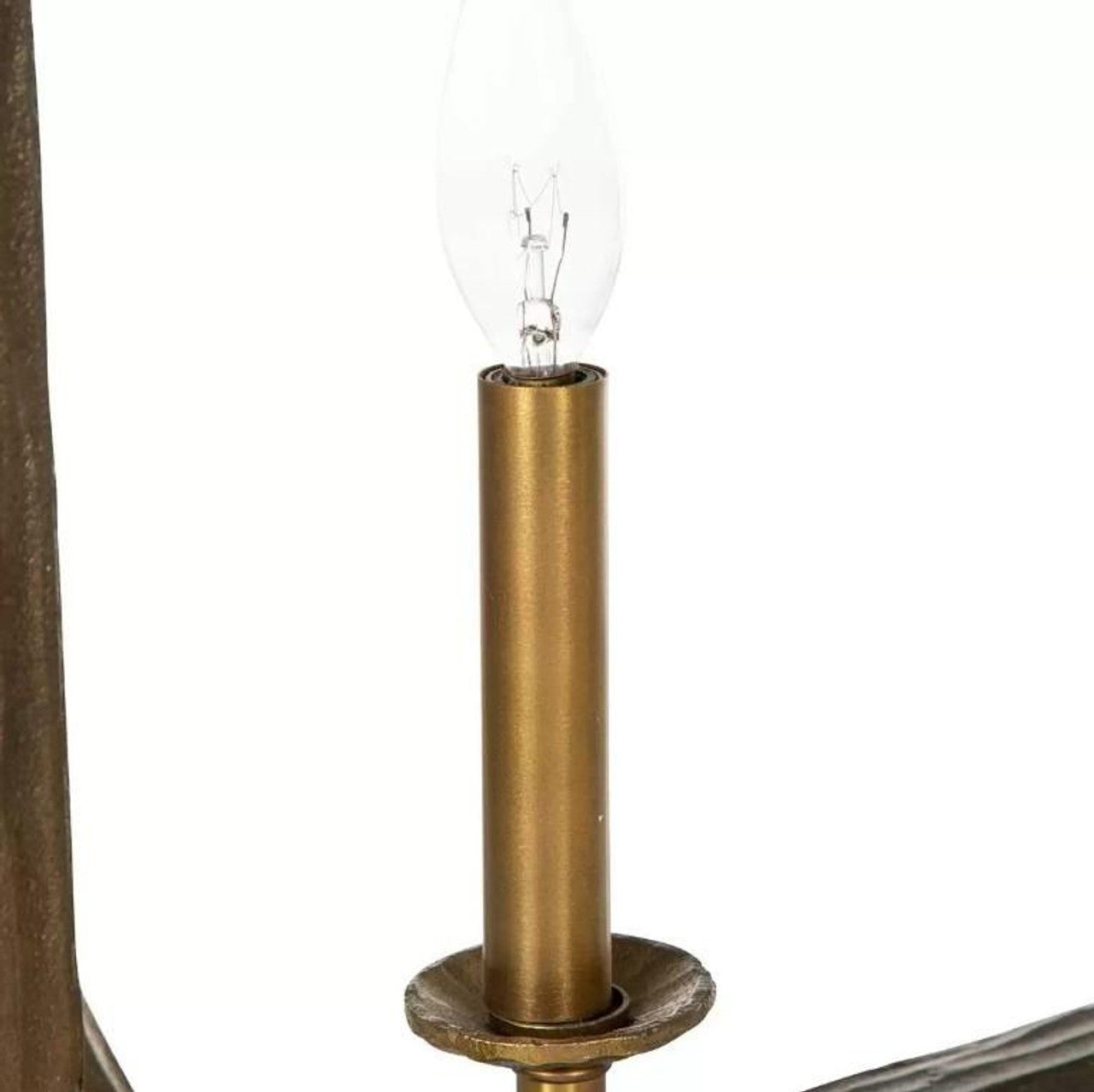 Brass Iron Linear chandelier - Riven Peak for dining room view 3