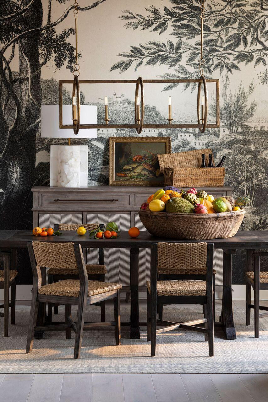 Brass Iron Linear chandelier - Riven Peak for dining room view 5