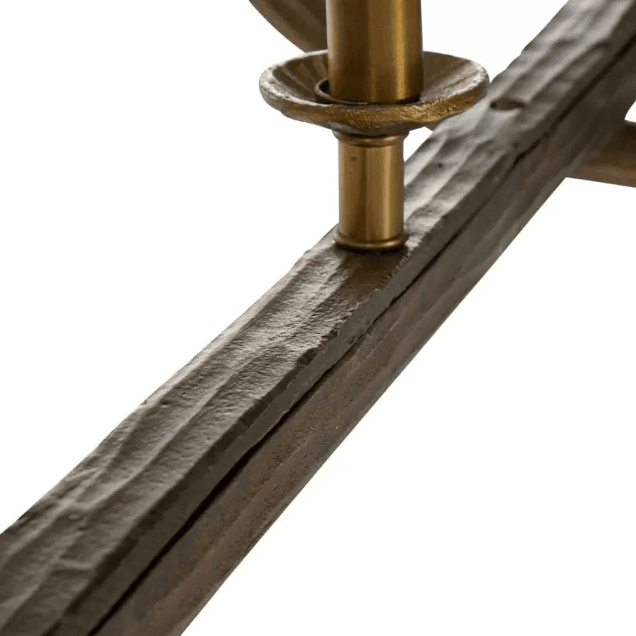 Brass Iron Linear chandelier - Riven Peak for dining room view 10