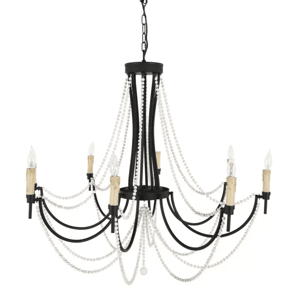 Black Iron Candle chandelier - Oriel Peak for dining room view 4