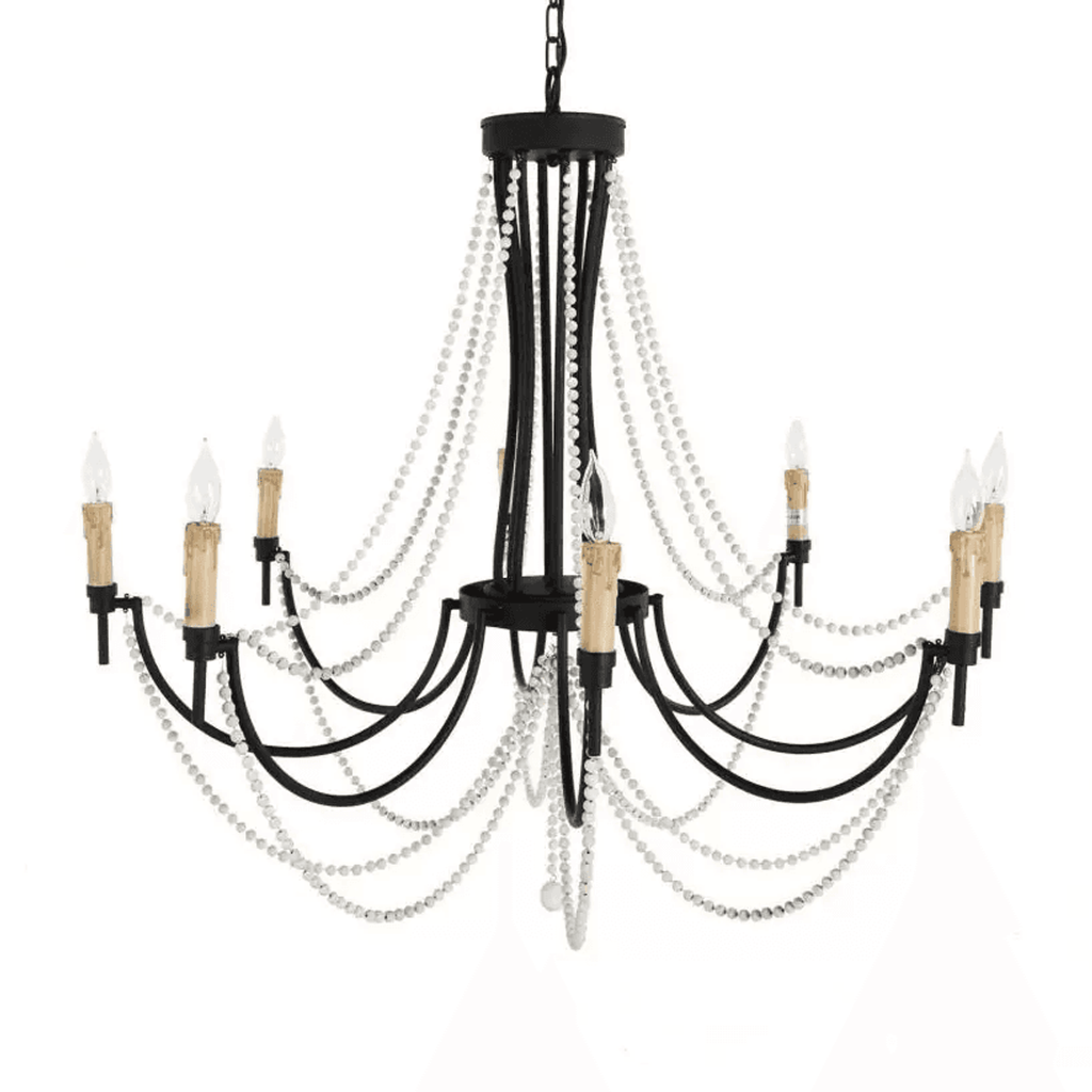 Black Iron Candle chandelier - Oriel Peak for dining room view 5