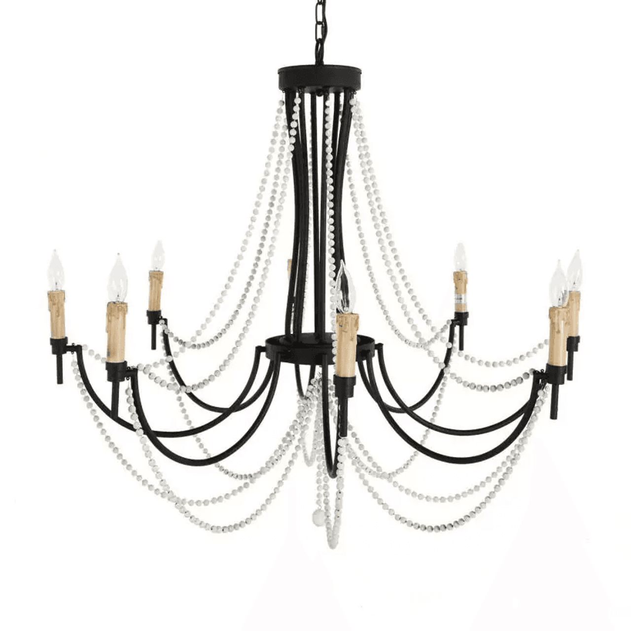 Black Iron Candle chandelier - Oriel Peak for dining room view 5