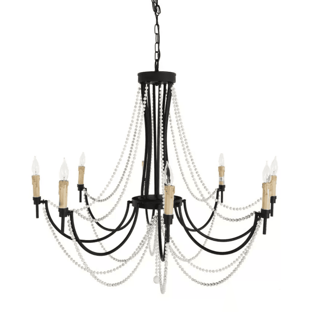 Black Iron Candle chandelier - Oriel Peak for dining room view 3