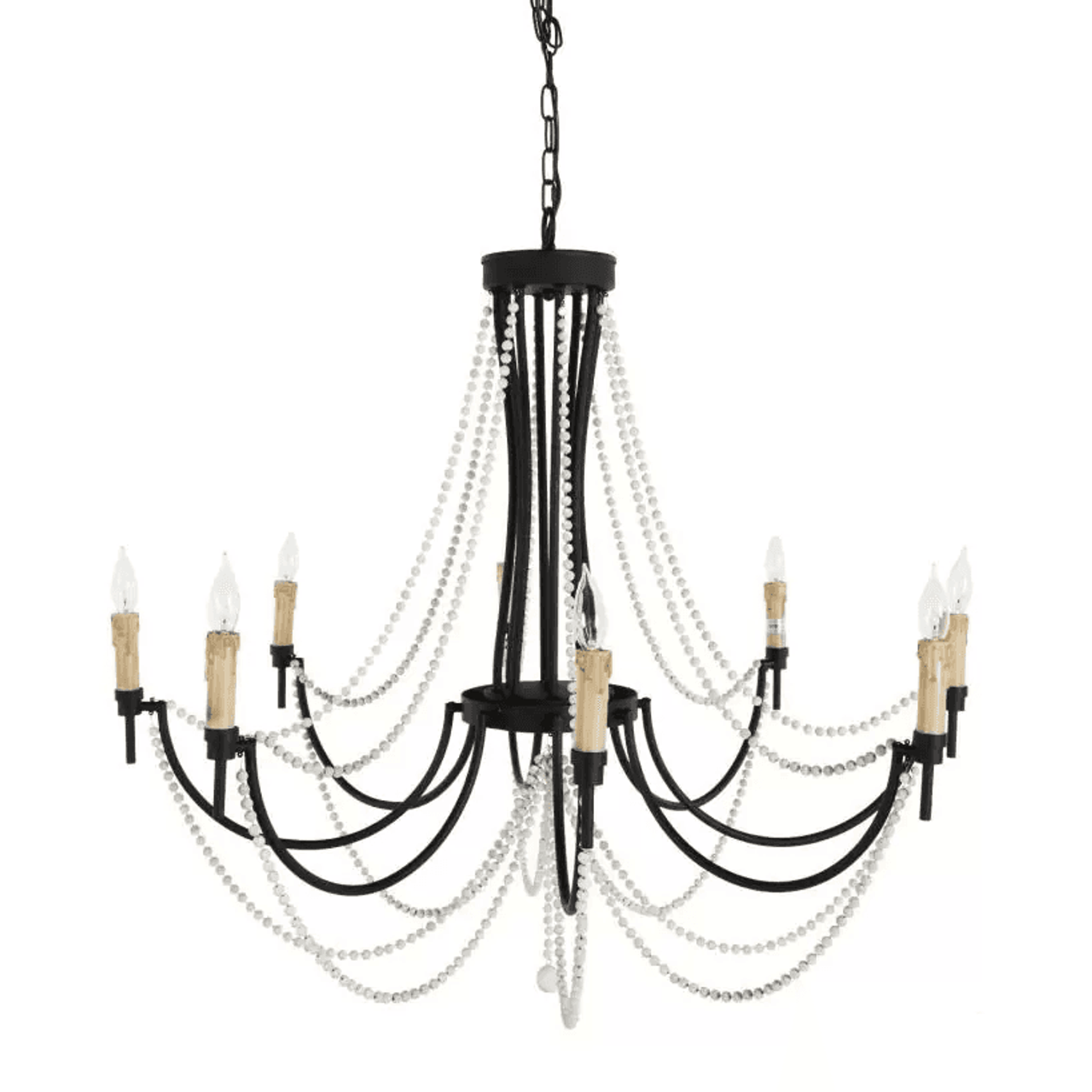 Black Iron Candle chandelier - Oriel Peak for dining room view 3