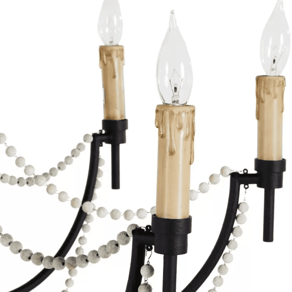 Black Iron Candle chandelier - Oriel Peak for dining room view 12