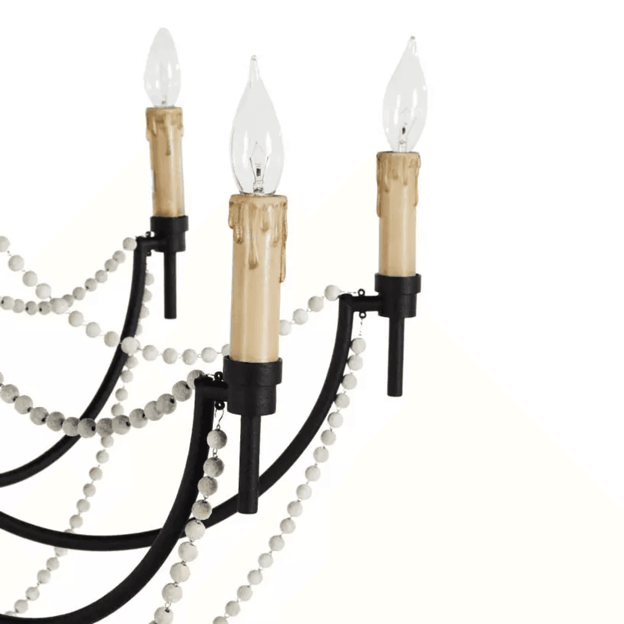 Black Iron Candle chandelier - Oriel Peak for dining room view 11