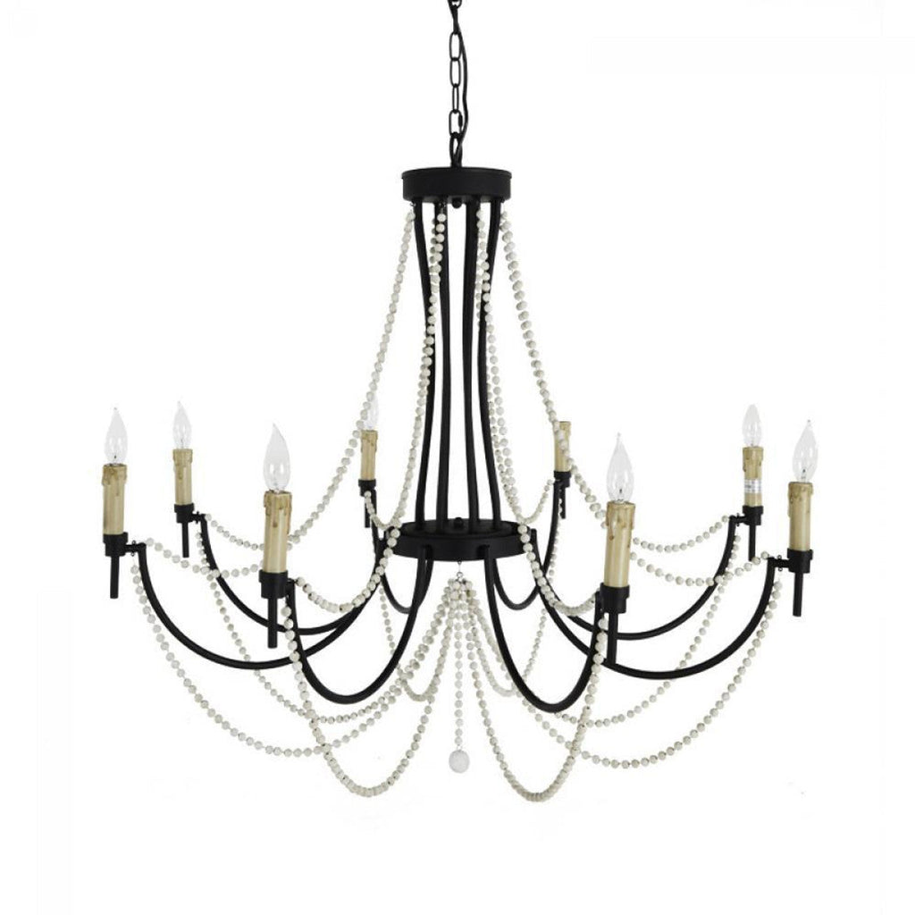 Black Iron Candle chandelier - Oriel Peak for dining room view 1