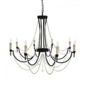 Black Iron Candle chandelier - Oriel Peak for dining room view 1
