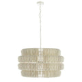 White Wood Candle chandelier - Keira Peak for dining room view 1