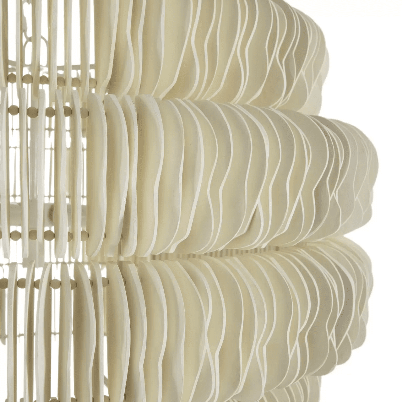 White Wood Candle chandelier - Keira Peak for dining room view 3