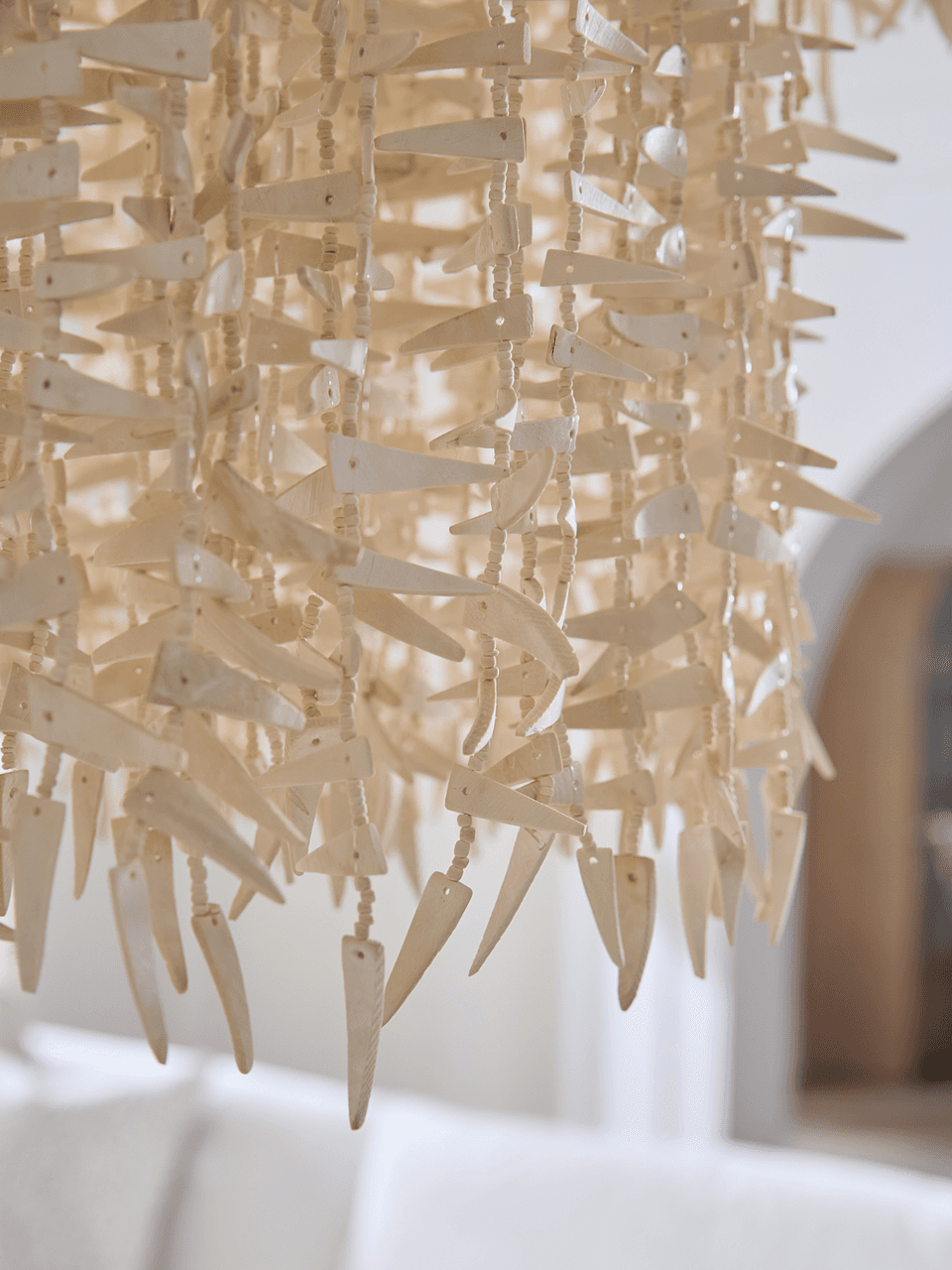 White Coco Stick Candle chandelier - Siena Peak for dining room view 5