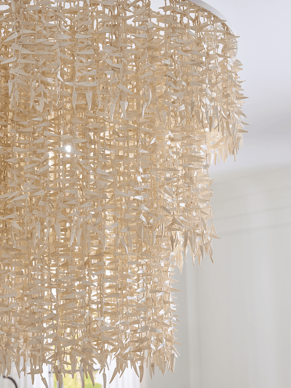 White Coco Stick Candle chandelier - Siena Peak for dining room view 2