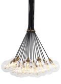 Emilea Pendant, 4-Light, Jet Black, Clear Optic Crystal, Hardback Off White Shade, 16.5"W (MA1004N-55O 1J5UYL)
