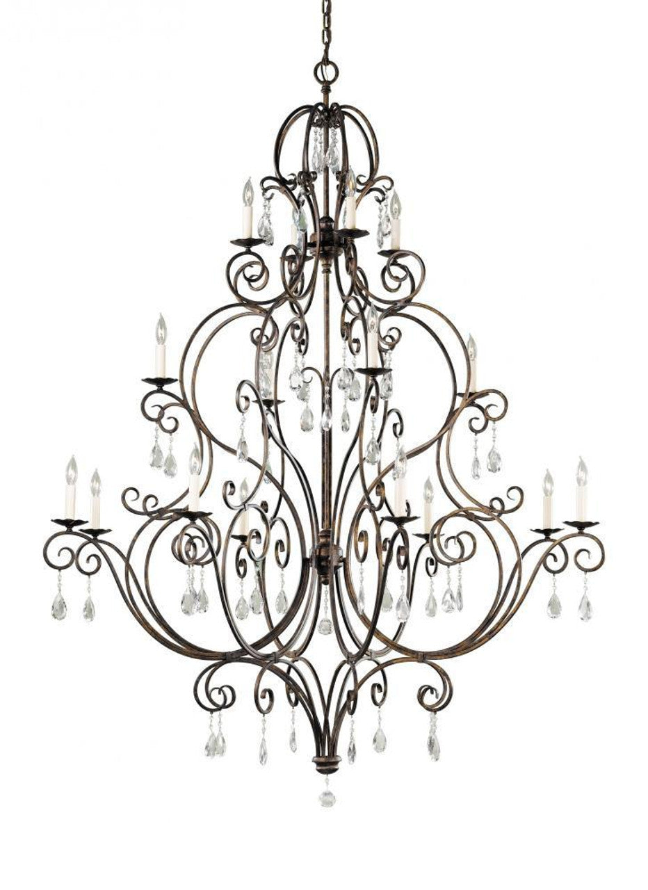 Bronze Crystal chandelier - Galen Trace for dining room view 1