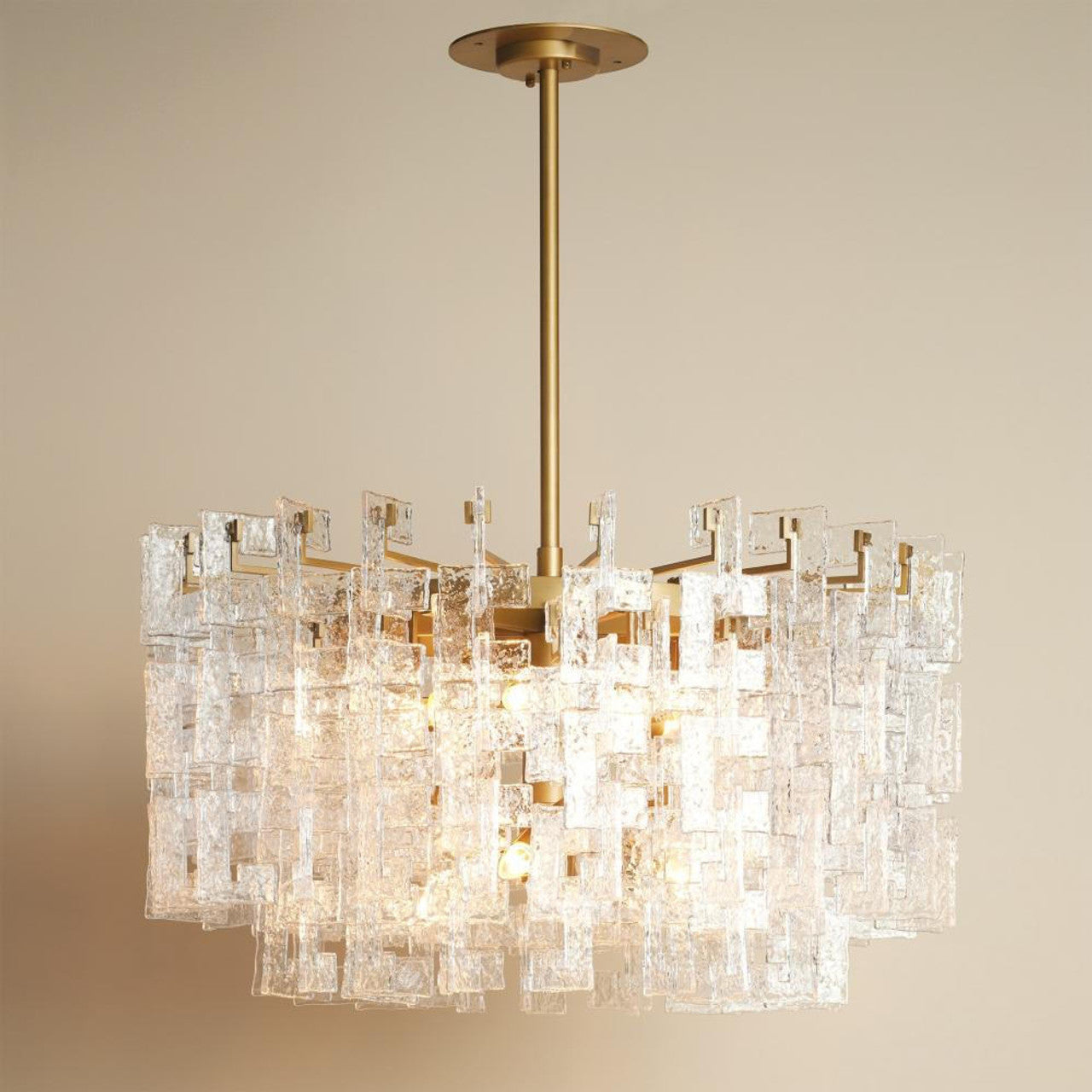 Brass Glass chandelier - Haven Nest for dining room view 2