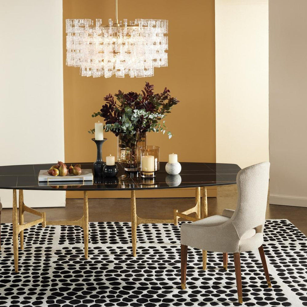 Brass Glass chandelier - Haven Nest for dining room view 3