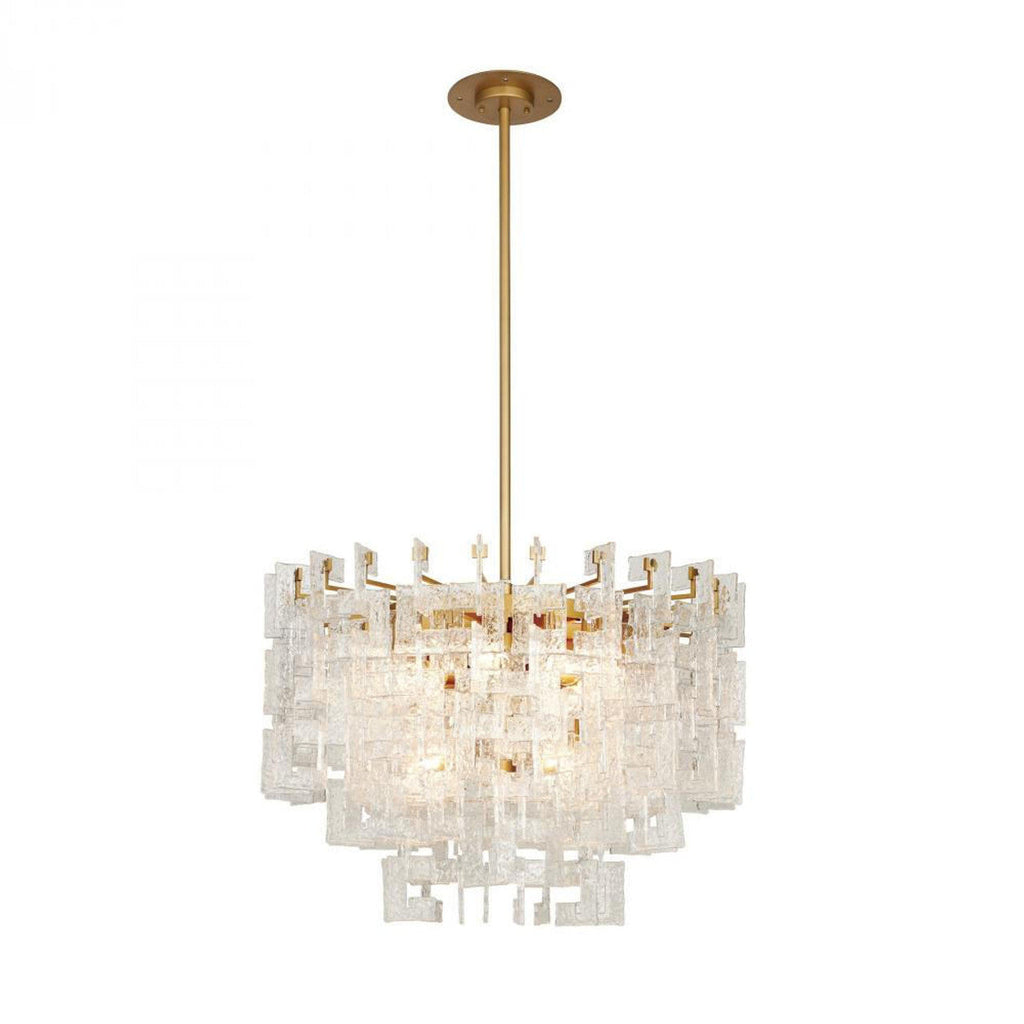 Brass Glass chandelier - Haven Nest for dining room view 4