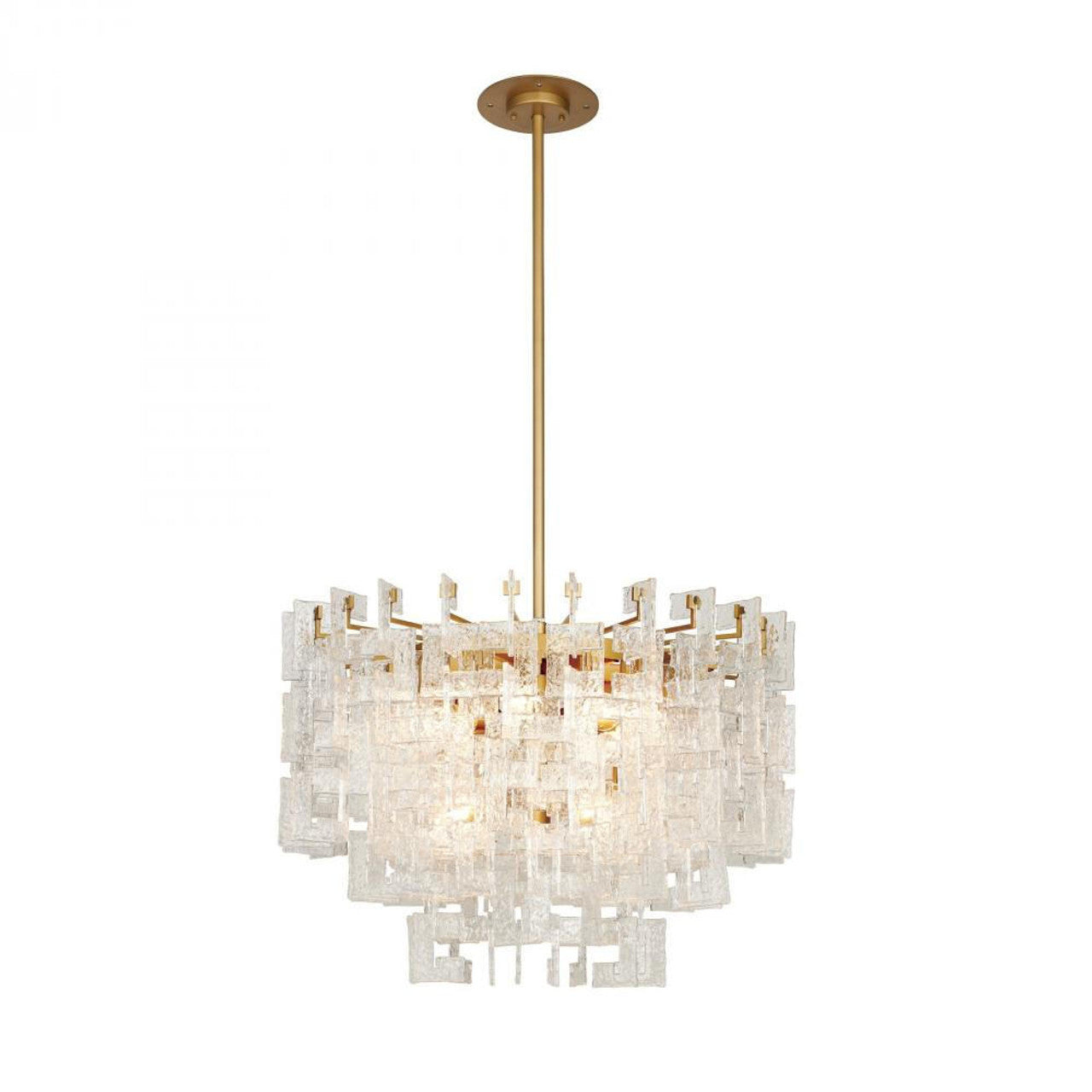 Brass Glass chandelier - Haven Nest for dining room view 4