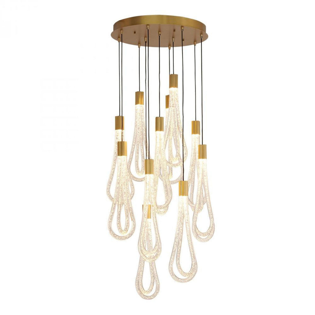 Round Layered Raindrop LED Chandelier