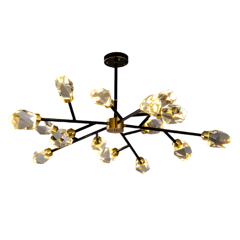 Black Crystal Branch chandelier - Onda Bay for dining room view 13