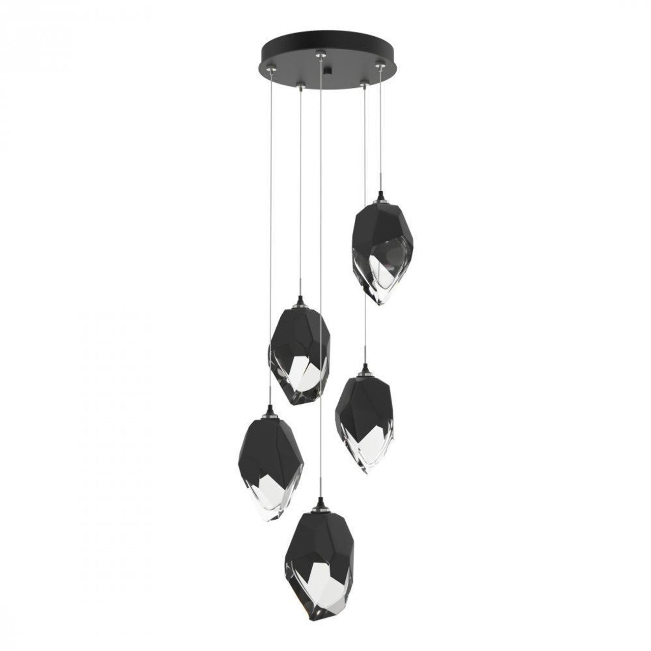 Chrysalis Pendant, 5-Light, Dark Smoke, White Polished Crystal, 16.1"W (131138-SKT-STND-07-WP0755 5YZTGQ)