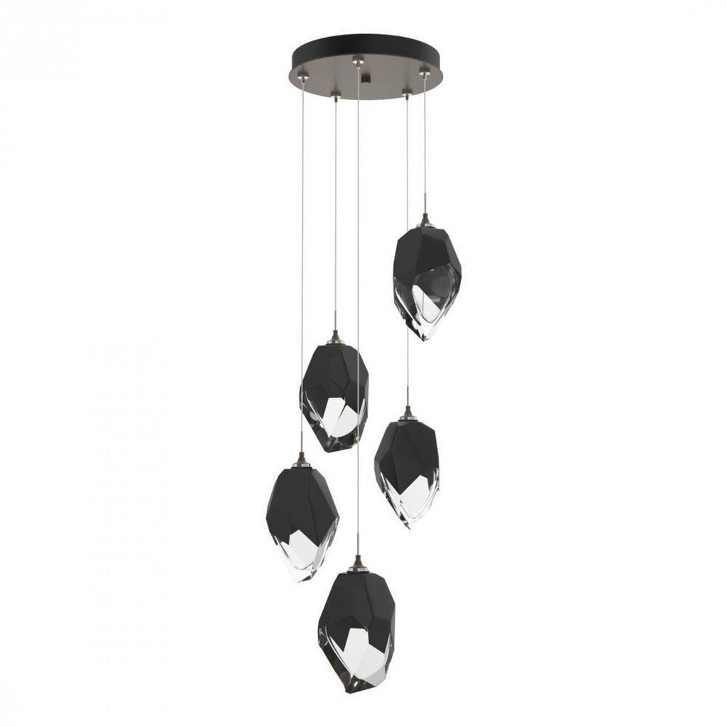 Chrysalis Pendant, 5-Light, Modern Brass, Black Polished Crystal, 15.4"W (131137-SKT-STND-86-BP0754 5YZTG8)